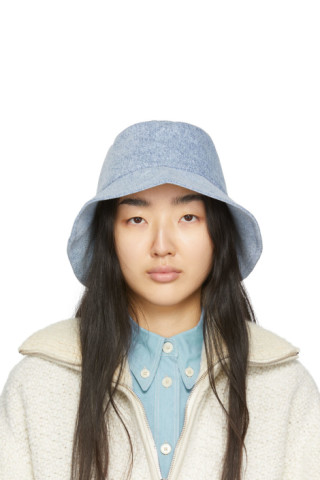 Isabel Marant: Blue Denim Loiena Bucket Hat | SSENSE