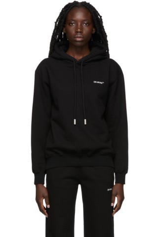 Black Diag Logo Hoodie | SSENSE UK