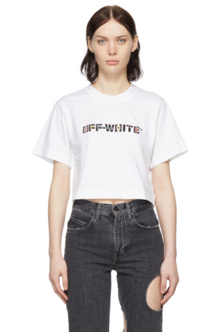 Off-White: White Cotton T-Shirt | SSENSE
