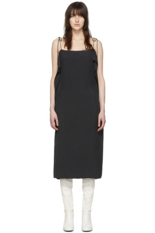 KIMHĒKIM: Black Rayon Midi Dress | SSENSE