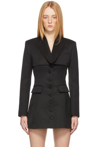 Black Emma Cropped Blazer by KIMHĒKIM on Sale