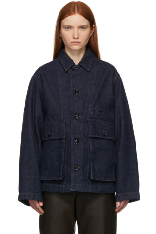 LEMAIRE - Navy 'Boxy Blouson' Denim Jacket