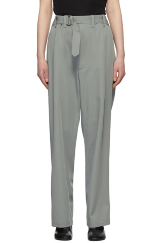 LEMAIRE: Blue Loose Trousers | SSENSE