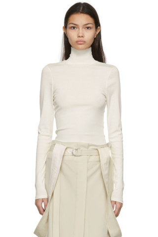 Off-White Second Skin Turtleneck by LEMAIRE on Sale