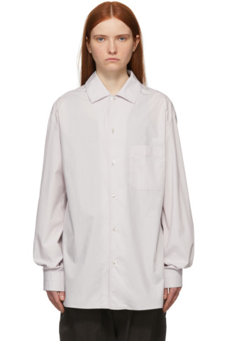 LEMAIRE: Purple Convertible Collar Shirt | SSENSE