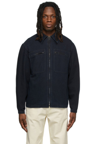 Indigo Zipped Denim Jacket by LEMAIRE on Sale