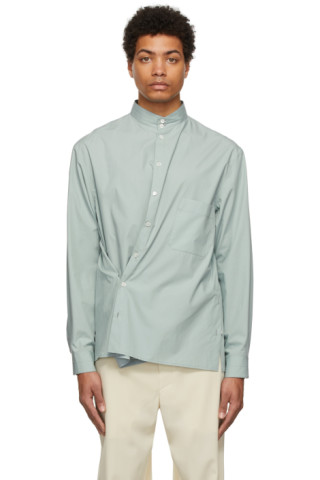 LEMAIRE: Blue Adjustable Twisted Shirt | SSENSE