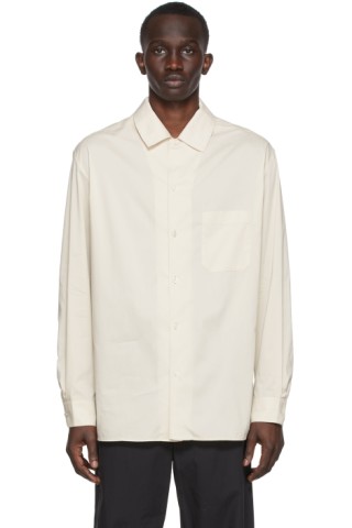Off-White Convertible Collar Shirt by Lemaire on Sale