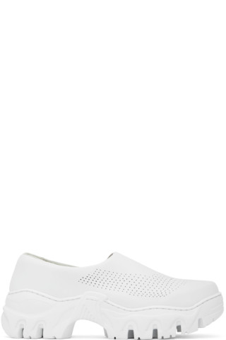 Rombaut: White Apple Leather Boccaccio II Clog Loafers | SSENSE