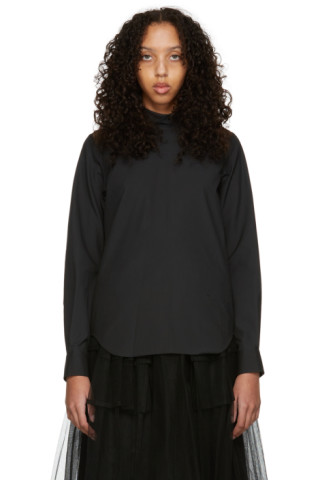 Noir Kei Ninomiya: Black Cotton Shirt | SSENSE Canada