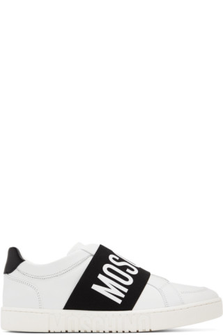 Moschino: White Slip-On Sneakers | SSENSE