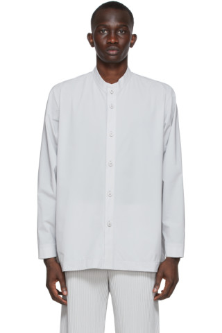 Homme Plissé Issey Miyake: Grey Stretch Shirt | SSENSE