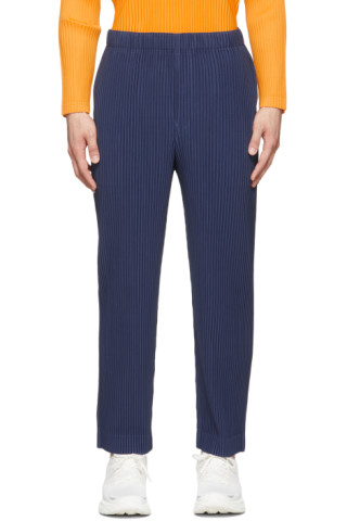 Homme Plissé Issey Miyake: Blue Monthly Color February Trousers | SSENSE