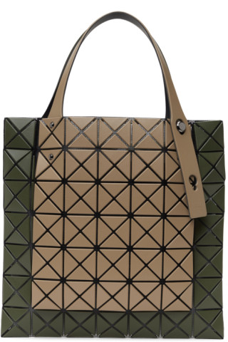 Bao Bao Issey Miyake: Brown & Khaki Prism Kangaroo Tote | SSENSE UK