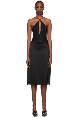 Maximilian Davis: Black Viscose Midi Dress | SSENSE UK