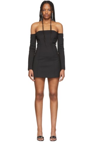 SIR.: Black Alberta Sleeve Short Dress | SSENSE UK