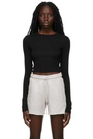 COTTON CITIZEN: Black Verona Crop T-Shirt | SSENSE UK