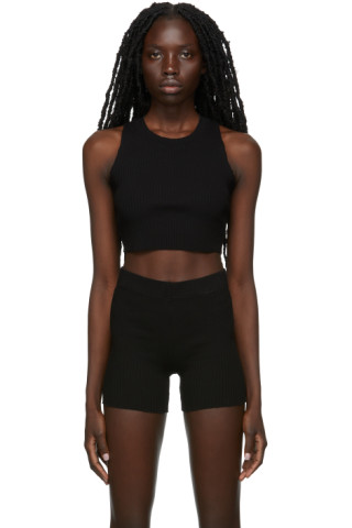 COTTON CITIZEN: Black Ibiza Cropped Tank Top | SSENSE