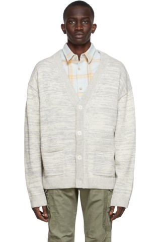 John Elliott: Grey Glitch Cardigan | SSENSE