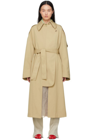 Recto: Beige Polyester Trench Coat | SSENSE