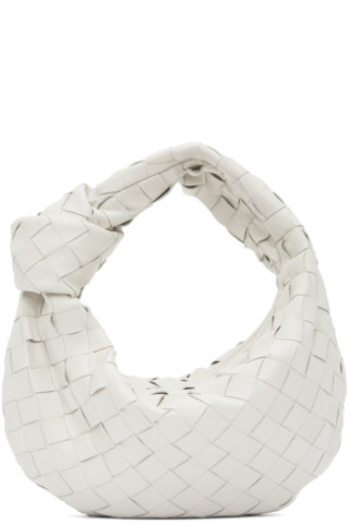 Bottega Veneta: White Mini Jodie Bag