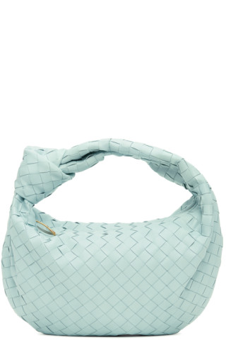 Bottega Veneta Blue Denim Printed Leather Intrecciato Woven Teen Jodie Bag  - Yoogi's Closet