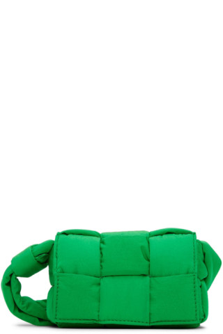 Bottega Veneta: Green Mini Cassette Shoulder Bag