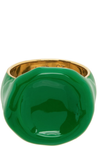 Bottega Veneta - Green & Gold Seal Ring
