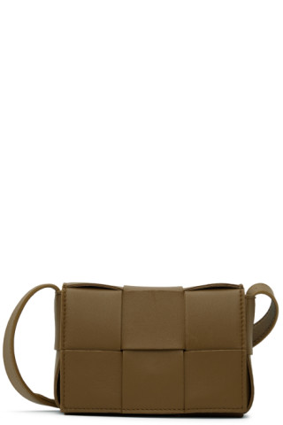 Bottega Veneta // Brown Leather Mini Pouch Crossbody Bag – VSP