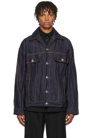 Bottega Veneta: Navy Denim Jacket | SSENSE