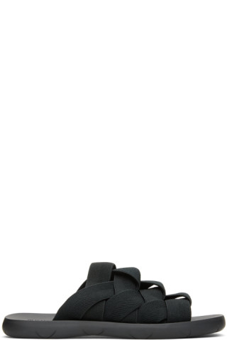 【関税込み】Bottega Veneta ブラック Plat サンダル Bottega Veneta: ブラック Plat サンダル | SSENSE 日本