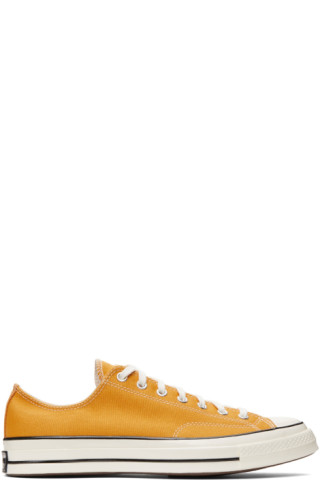 Yellow Chuck 70 OX Low Sneakers by Converse on Sale