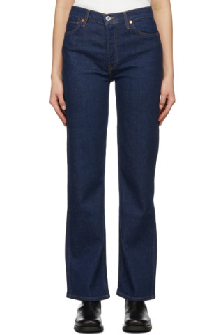 Indigo 90's High Rise Loose Jeans by Re/Done on Sale