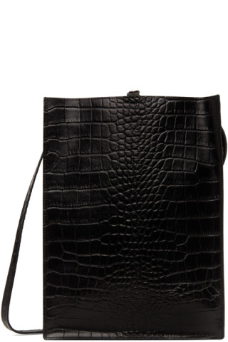 Black Croc Sub Tote by Our Legacy on Sale