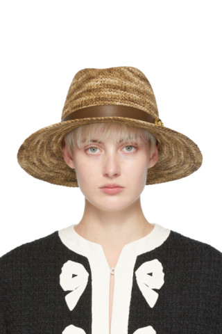 Valentino Garavani: Brown VLogo Fedora Hat | SSENSE