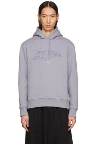 Jean Paul Gaultier: Grey Oversized Logo Hoodie | SSENSE UK