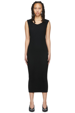 Issey Miyake: Black Spongy Dress | SSENSE