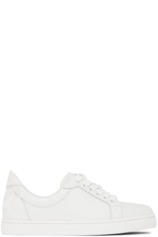 Christian Louboutin: White Elo Loubi Flat Sneakers | SSENSE