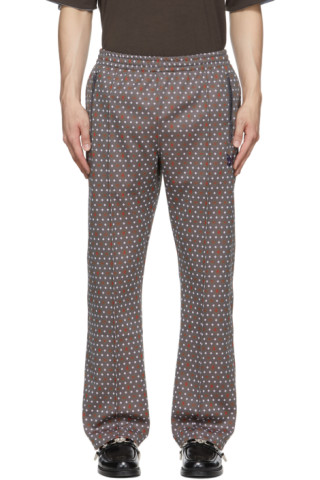 NEEDLES: Taupe Jacquard Track Lounge Pants | SSENSE