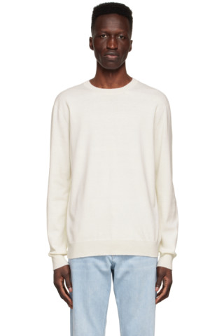 Agnona: Off-White Cotton & Cashmere Sweater | SSENSE Canada