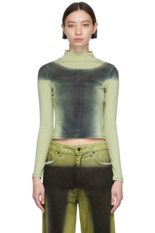 Green Cotton Turtleneck by Eckhaus Latta on Sale