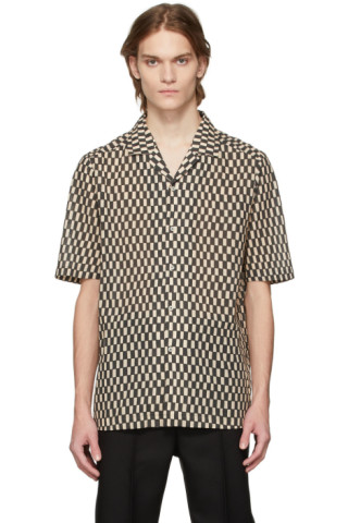 Nanushka: Black & Beige Maitho Shirt | SSENSE