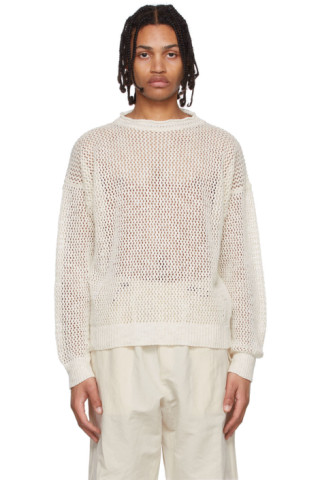 Off-White Linen Sweater by s.k. manor hill on Sale