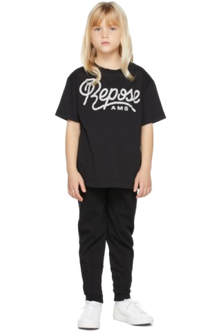 Repose AMS キッズ｜ブラック ロゴ T シャツ | SSENSE 日本