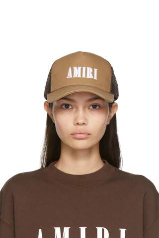 AMIRI: Brown Core Logo Trucker Cap | SSENSE