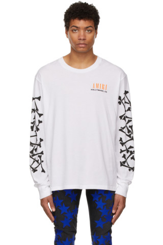 AMIRI: White Bones Long Sleeve T-Shirt | SSENSE UK