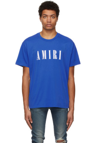 AMIRI: Blue Core Logo T-Shirt | SSENSE