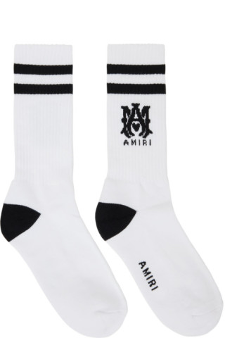 AMIRI: White Ribbed M.A. Athletic Socks | SSENSE Canada