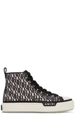 AMIRI: Black & White Court High Sneakers | SSENSE