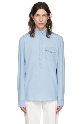 Brunello Cucinelli: Blue Cotton Shirt | SSENSE